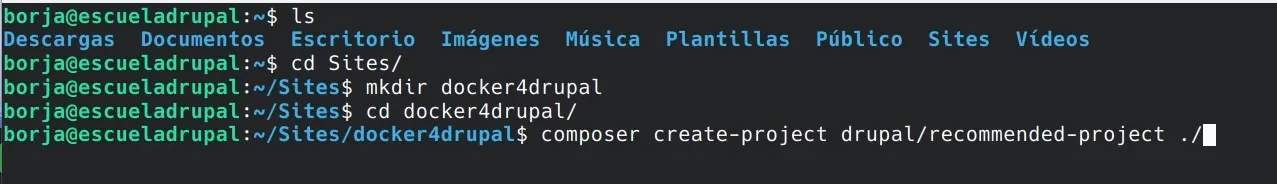 Descargar Drupal con Composer