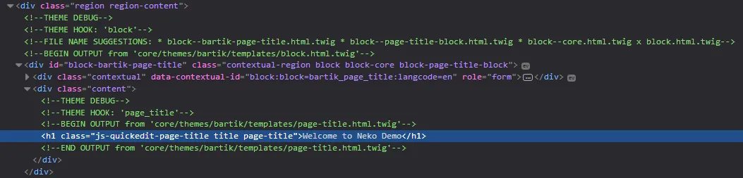 El html que buscamos en el codigo.